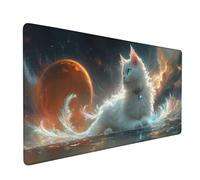Gaming Mouse Pad Cat Mouse Pad Animal Extended Desk Mat XXL 900 x 400 x 3mm, Large Mousepad with Waterproof Surface and Stitched Edges, Non-Slip Rubber Base, Mousepad for Laptop, Office, Model 194