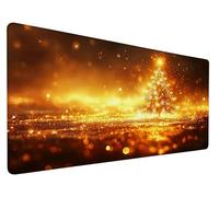 Gaming Mouse Pad Christmas Tree Desk Mat, Star Large Gaming Mouse Pad XXL 31.5 x 15.7 Inch, Waterproof Gaming Mousepad Smooth Surface and Anti-Slip Rubber Base, Desk Pad for Home Office Work,Model 954