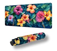 Gaming Mouse Pad Color Desk Mat Large 39.4x19.7 inch Flower Mouse Mat, Extended Waterproof Mousepad with Anti-Slip Rubber Base Stitched Edges Keyboard Desk Pad for Home Office Decor, Gifts S-2297