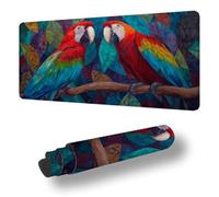Gaming Mouse Pad Color Desk Mat Large 39.4x19.7 inch Parrot Mouse Mat, Extended Waterproof Mousepad with Anti-Slip Rubber Base Stitched Edges Keyboard Desk Pad for Home Office Decor, Gifts S-5872