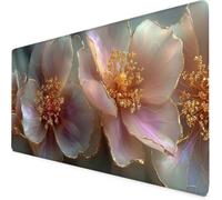 Gaming Mouse Pad Cream Mouse Mat Large XXL 90 x 40cm Flower Desk Mat Large, Waterproof, Non-Slip, Improved Precision and Speed, PC, Computer, Home Office Gaming Desk Accessories for Men bd1-2919