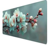 Gaming Mouse Pad Cream Mouse Mat Large XXL 90 x 40cm Flower Desk Mat Large, Waterproof, Non-Slip, Improved Precision and Speed, PC, Computer, Home Office Gaming Desk Accessories for Men bd1-2583