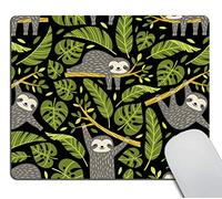 Gaming Mouse Pad,Cute Sloths and Tropical Palm Leaves Mousepad Non-Slip Rubber Rectangle Mouse Pads for Computers Laptop