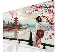 Gaming Mouse Pad, Desk Mat Large 1200x600x3mm XXL Mouse Mat Japan Mousepad with Non-Slip Base, Extended Mouse Mat with Stitched Edges, with Water Resist Surface Keyboard Mat for Office & Home YG-291