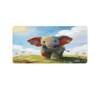 Gaming Mouse Pad Desk Protector Mat Non-Slip Rubber Mousepad | Colorful Baby Elephant Large Mouse Mat Waterproof Laptop Desk Writing Pad for Home Office Accessories 23.6" x 11.8"