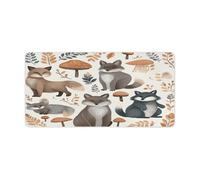 Gaming Mouse Pad Desk Protector Mat Non-Slip Rubber Mousepad | Woodland Raccoon Animals Large Mouse Mat Waterproof Laptop Desk Writing Pad for Home Office Accessories 23.6" x 11.8"