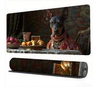 Gaming Mouse Pad Dog Doberman Pinscher Mouse Mat 23.6x15.7in Desk Mat Large Extended XXL Mousepad with Stitched Edges Desk Accessories for Women Esport Computer, Gaming Room, Gifts for Men, Model519