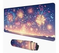 Gaming Mouse Pad Dream Mouse Mat XXL 800x400 mm, Fireworks Mousepad with Smooth Surface to Improve Precision and Speed, Non-Slip Rubber Base Desk Mat for Home, Office, Gaming Room 32x16 in 3Y-948