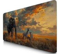 Gaming Mouse Pad Elephant Desk Mat Large 60x30cm XXL Mouse Mat Animal Long Computer Keyboard Mousepad with Slip Base Desk Pad Edge for Stable Grip on Smooth Surfaces, Water-Resistant Surface F0-645