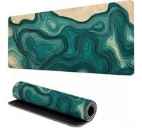Gaming Mouse Pad Emerald Desk Mat Large 31.50x15.75x0.16inches XXL Mousepad River Full Desk Cover Protector, Waterproof Long Keyboard Mat, Non-Slip Backing, Soft Smooth Surface for Accessories W6-150