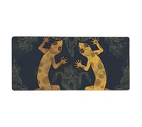 Gaming Mouse Pad Extended Full Keyboard Mat with Stitched Edges Anime Large Desk Pad with Non-Slip Base Gecko Lizards Mouse Mat for Gaming and Office 16 x 35.5 inches Mousepad