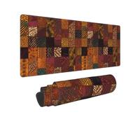 Gaming Mouse Pad Extended Full Keyboard Mat with Stitched Edges Anime Large Desk Pad with Non-Slip Base African Style Patchwork Mouse Mat for Gaming and Office 31.5 x 11.8 inches Mousepad