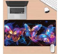 Gaming Mouse Pad Fantasy Butterfly 1000x500x3mm XXL Large Mouse Mat with Stitched Edges,Big Desk Pad with Non-Slip Base Keyboard Mousepad for Office & Home Computers, Laptop