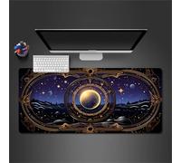 Gaming Mouse Pad Fantasy Planet Large Mouse Mat,23.6x11.8x0.08 inch XXL Mousepad,with Stitched Edges and Non-Slip Natural Rubber Base Keyboard Mouse Mat for Gamer/Desktop/Office/Home