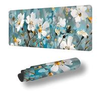 Gaming Mouse Pad Flower Desk Mat Large 55.1x23.6 inch Abstract Mouse Mat, Extended Waterproof Mousepad with Anti-Slip Rubber Base Stitched Edges Keyboard Desk Pad for Home Office Decor, Gifts S-9333