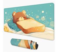 Gaming Mouse Pad Food Mouse Mat XXL 800x300 mm, Bear Mousepad with Smooth Surface to Improve Precision and Speed, Non-Slip Rubber Base Desktop Pad for Home, Office, Gaming Room 32x12 in 3Y-170