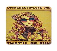 Gaming Mouse Pad for Desk - Rubber Base Computer Mouse Mat - Durable Mouse Mat - Cloth Mousepad with Stitched Edges - Go Ahead Underestimate Me That'll Be Fun, Hippie Girl 10x12 Inch