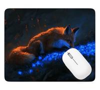 Gaming Mouse Pad Fox, Mouse Mat 22 x 18 cm with Stitched Edges, Q-1906