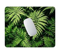 Gaming Mouse Pad, Green Fern Leaves Mouse Mat, Premium-Textured Mousepad Keyboard Mat 34x28 cm, Stitched Edge Anti-Slip Waterproof Rubber Small Mouse Mat, for Office Women Man Desk Accessories X-679