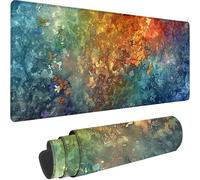 Gaming Mouse Pad Green, Large Mouse Mat 700x300x3 mm with Stitched Edges Desk Mat Abstract, Extended XXL Mousepad with Non Slip Rubber Base Desk Pad for Home Office Accessories, Gifts for Men Kids B-H