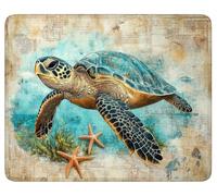 Gaming Mouse Pad Green, Mouse Mat 22 x 18 cm Waterproof Mousepad, k-4216 | Sea Turtle Keyboard Desk Pad, with Stitched Edges and Non-Slip Rubber Base Mousepad, for Gaming Office Desk Decor Gifts