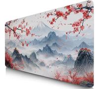 Gaming Mouse Pad Grey Desk Mat Large 90x40cm XXL Mouse Mat Japan Long Computer Keyboard Mousepad with Slip Base Desk Pad Edge for Stable Grip on Smooth Surfaces for Home Office Gaming Room F0-615