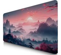 Gaming Mouse Pad Grey Desk Mat Large 90x40cm XXL Mouse Mat MountainPeak Long Computer Keyboard Mousepad with Slip Base Desk Pad Edge for Stable Grip on Smooth Surfaces, Water-Resistant Surface F0-612