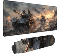 Gaming Mouse Pad Grey, Large Mouse Mat 700x300x3 mm with Stitched Edges Desk Mat Tank, Extended XXL Mousepad with Non Slip Rubber Base Desk Pad for Home Office Accessories, Gifts for Men Kids Z-F