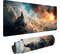 Gaming Mouse Pad Grey, Large Mouse Mat 800 x 400 x 3 mm with Stitched Edges Desk Mat Starry Sky, Extended XXL Mousepad with Non Slip Rubber Base Desk Pad for Home Office Decor, Gifts for Men M-E