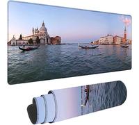 Gaming Mouse Pad Grey Large Mouse Mat 800x300x3 mm Venice with Stitched Edges, Extended XXL Mousepad Non-Slip Rubber Base, Desk Mat Gaming Mousepad for Desk Accessories, Office Decor Gifts w-2478