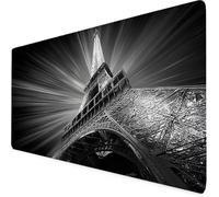 Gaming Mouse Pad Grey Mouse Mat Large XXL 60 x 30cm Eiffel Tower Desk Mat Large, Waterproof, Non-Slip, Improved Precision and Speed, PC, Computer, Office Gaming Desk Accessories for Men tb1-4807