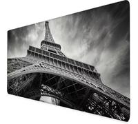 Gaming Mouse Pad Grey Mouse Mat Large XXL 60 x 30cm Eiffel Tower Desk Mat Large, Waterproof, Non-Slip, Improved Precision and Speed, PC, Computer, Office Gaming Desk Accessories for Men tb1-4879