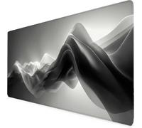 Gaming Mouse Pad Grey Mouse Mat Large XXL 90 x 40cm Abstract Desk Mat Large, Waterproof, Non-Slip, Improved Precision and Speed, PC, Computer, Home Office Gaming Desk Accessories for Men bd1-1833