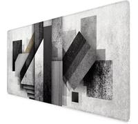Gaming Mouse Pad Grey Mouse Mat Large XXL 90 x 40cm Geometry Desk Mat Large, Waterproof, Non-Slip, Improved Precision and Speed, PC, Computer, Home Office Gaming Desk Accessories for Men bd1-4089