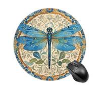 Gaming Mouse Pad Hand Painted Blue Dragonfly Laptop Desk Pad for Laptop, Office & Home