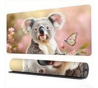Gaming Mouse Pad Koala Butterfly Mouse Mat 39.4x19.7in Desk Mat Large Extended XXL Mousepad with Stitched Edges and Anti Slip Rubber Base Desk Accessories for Women Esport Computer, Gaming, Model630