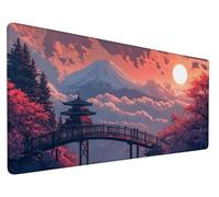 Gaming Mouse Pad Landscape Desk Mat, Japan Large Gaming Mouse Pad XXL 31.5 x 15.7 Inch, Waterproof Gaming Mousepad Smooth Surface and Anti-Slip Rubber Base, Desk Pad for Home Office Work, Model 951
