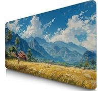 Gaming Mouse Pad Landscape Desk Mat Large 100x50cm XXL Mouse Mat WheatField Long Computer Keyboard Mousepad with Slip Base Desk Pad Edge for Stable Grip on Smooth Surfaces, Water-Resistant F0-864