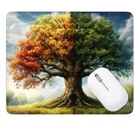 Gaming Mouse Pad Landscape, Mouse Mat 29x24 cm with Stitched Edges, Q-4801 | Water-Resistant Surface Keyboard Mousepad Tree, with Anti-Slip Rubber Base, for Home Office Decor, Gifts for Men/Women