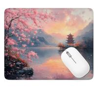 Gaming Mouse Pad Landscape, Mouse Mat 36x30 cm with Stitched Edges, Q-4893 | Water-Resistant Surface Keyboard Mousepad Japan, with Anti-Slip Rubber Base, for Home Office Decor, Gifts for Men/Women