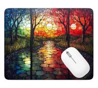 Gaming Mouse Pad Landscape, Mouse Mat 60x40 cm with Stitched Edges, Q-4950 | Water-Resistant Surface Keyboard Mousepad Four Seasons Tree, with Anti-Slip Rubber Base, for Home Office Decor, Gifts for Men