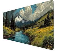 Gaming Mouse Pad Landscape Mouse Mat Large XXL 90 x 40cm Mountain Desk Mat Large, Waterproof, Non-Slip, Improved Precision and Speed, PC, Computer, Office Gaming Desk Accessories for Men bd1-2535