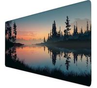 Gaming Mouse Pad Landscape Mouse Mat Large XXL 90 x 40cm River Desk Mat Large, Waterproof, Non-Slip, Improved Precision and Speed, PC, Computer, Home Office Gaming Desk Accessories for Men bd1-6441