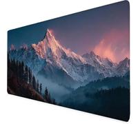 Gaming Mouse Pad Landscape Mouse Mat Large XXL 90 x 40cm Snow Mountain Desk Mat Large, Waterproof, Non-Slip, Improved Precision and Speed, PC, Computer, Office Gaming Desk Accessories for Men bd1-465