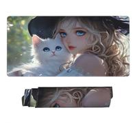 Gaming Mouse Pad Large Anime Mouse Mat Extended XXL Mousepad 31.5 x 15.7 x 0.12 inch, Computer Keyboard Mat Washable Desk Pad Anti Slip and Waterproof for Office Desk Accessories (Princess) -MP1371
