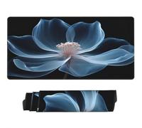 Gaming Mouse Pad Large Black Mouse Mat Extended XXL Mousepad 31.5 x 15.7 x 0.12 inch, Computer Keyboard Mat Washable Desk Pad Anti Slip and Waterproof for Office Desk Accessories (Blue Flower) -MP151