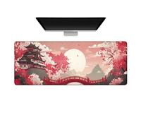 Gaming Mouse Pad Large Desk Mat Extended Keyboard Mouse Pad Mousepad with Non-Slip Base and Stitched Edge Mouse Mat Desk Pad Mouse Pads for Desk Home Office Gaming Cherry Blossom