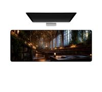 Gaming Mouse Pad Large Desk Mat Extended Keyboard Mouse Pad Mousepad with Non-Slip Base and Stitched Edge Desk Pad Mouse Pads for Desk Home Office Gaming Church