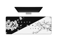 Gaming Mouse Pad Large Desk Mat Extended Keyboard Mouse Pad Mousepad with Non-Slip Base and Stitched Edge Mouse Mat Desk Pad Mouse Pads for Desk Home Office Gaming Watercolor Cherry Blossom