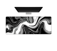 Gaming Mouse Pad Large Desk Mat Extended Keyboard Mouse Pad Mousepad with Non-Slip Base and Stitched Edge Desk Pad Mouse Pads for Desk Home Office Gaming Black and White